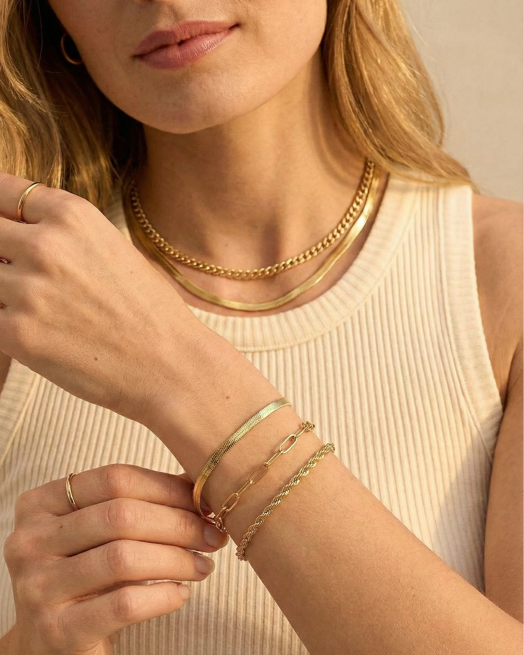 Cinq Lueurs Doré – Pack de 5 pulseras