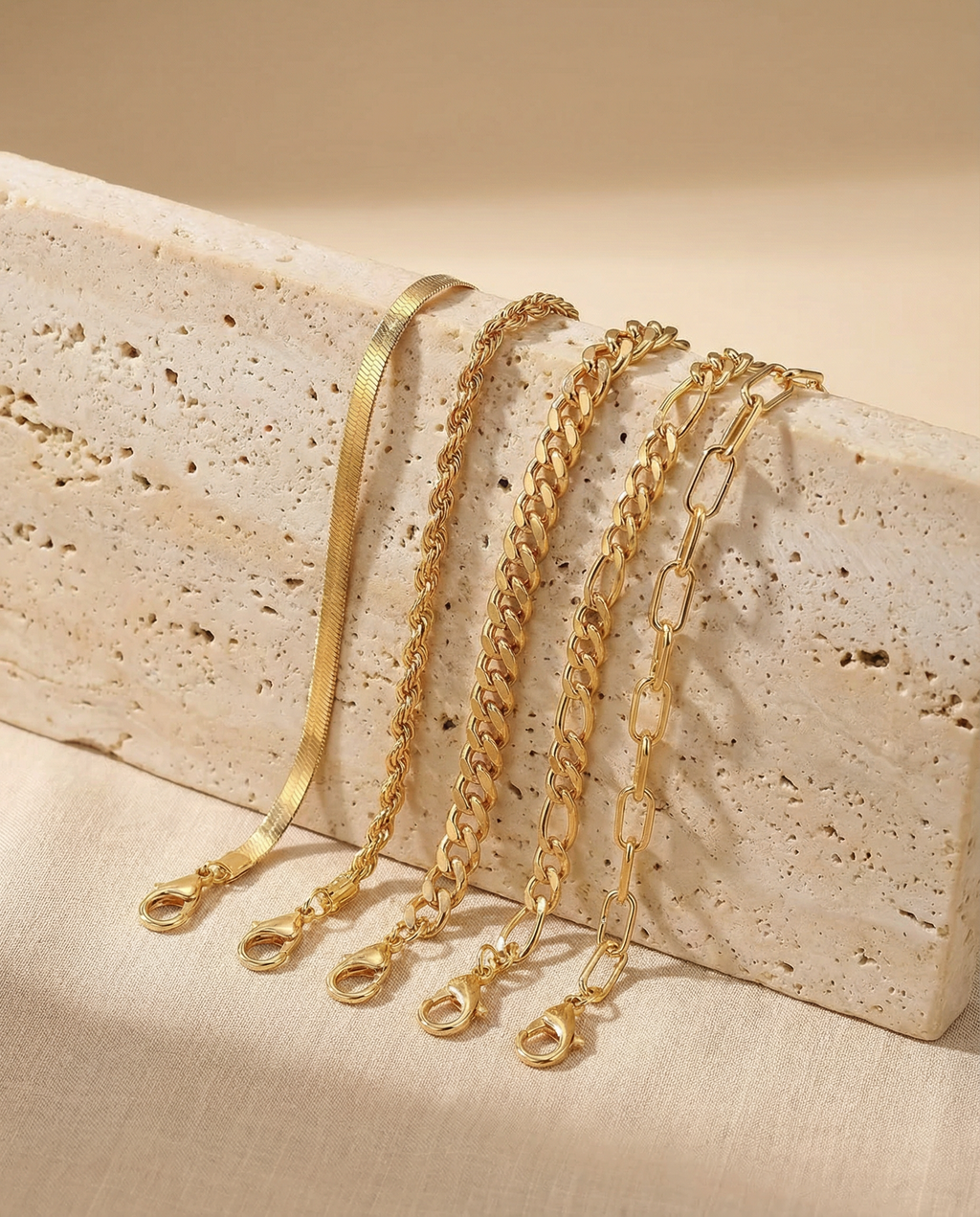 Cinq Lueurs Doré – Pack de 5 pulseras